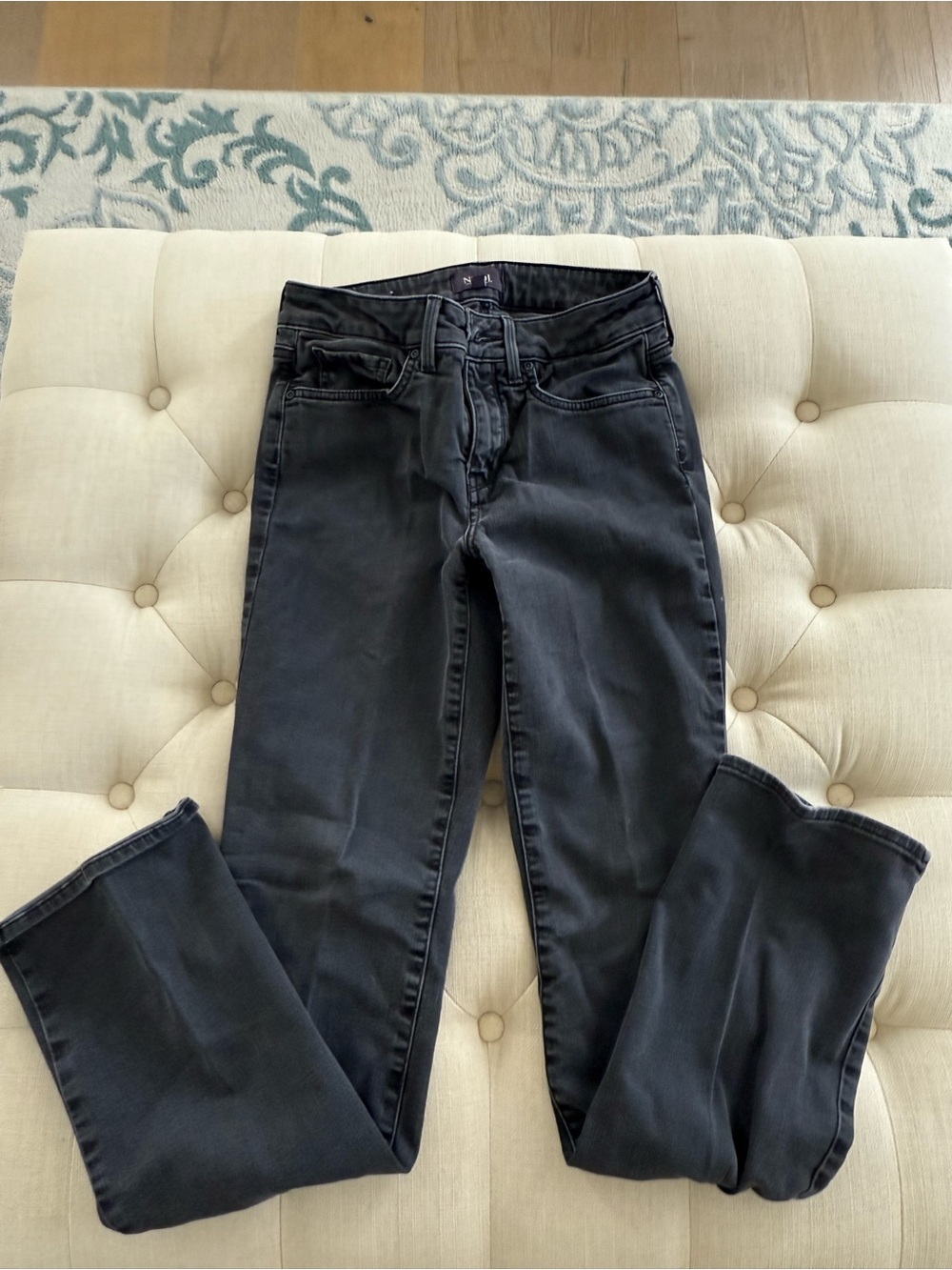 NYDJ Straight Leg Jeans in Washed Black